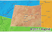Satellite 3D Map of Qansax Dheere, political outside