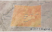 Satellite 3D Map of Qansax Dheere, semi-desaturated