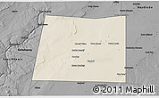 Shaded Relief 3D Map of Qansax Dheere, darken, desaturated