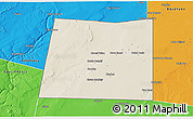 Shaded Relief 3D Map of Qansax Dheere, political outside