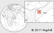 Blank Location Map of Qansax Dheere