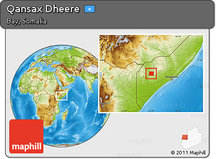 Physical Location Map of Qansax Dheere