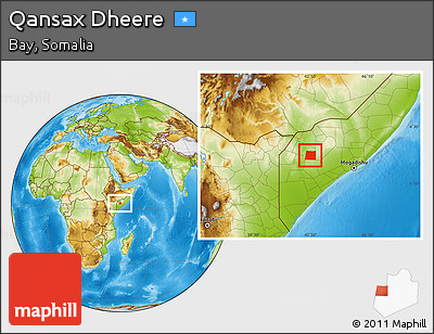 Physical Location Map of Qansax Dheere