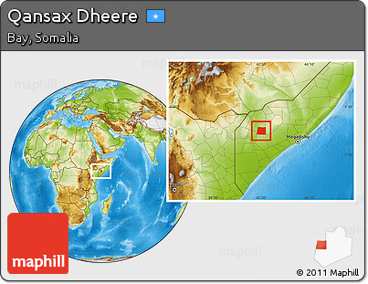 Physical Location Map of Qansax Dheere