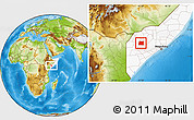 Physical Location Map of Qansax Dheere, highlighted country