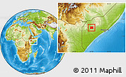 Physical Location Map of Qansax Dheere