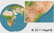 Satellite Location Map of Qansax Dheere