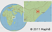 Savanna Style Location Map of Qansax Dheere