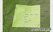 Physical Map of Qansax Dheere, darken