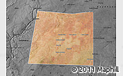 Satellite Map of Qansax Dheere, darken, desaturated