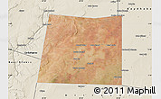 Satellite Map of Qansax Dheere, shaded relief outside