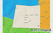Shaded Relief Map of Qansax Dheere, political outside