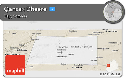 Classic Style Panoramic Map of Qansax Dheere