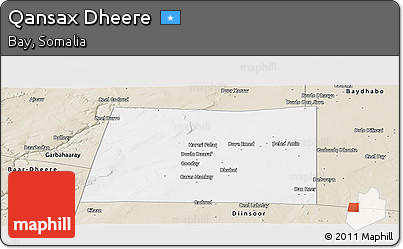 Classic Style Panoramic Map of Qansax Dheere