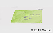 Physical Panoramic Map of Qansax Dheere, cropped outside
