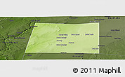 Physical Panoramic Map of Qansax Dheere, darken