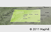 Physical Panoramic Map of Qansax Dheere, darken, semi-desaturated