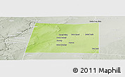 Physical Panoramic Map of Qansax Dheere, lighten, semi-desaturated