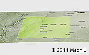 Physical Panoramic Map of Qansax Dheere, semi-desaturated