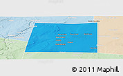 Political Panoramic Map of Qansax Dheere, lighten