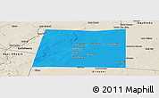 Political Panoramic Map of Qansax Dheere, shaded relief outside