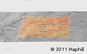 Satellite Panoramic Map of Qansax Dheere, desaturated