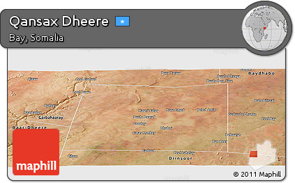 Satellite Panoramic Map of Qansax Dheere