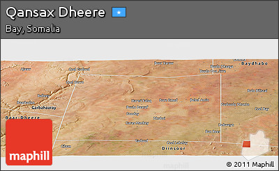 Satellite Panoramic Map of Qansax Dheere
