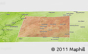 Satellite Panoramic Map of Qansax Dheere, physical outside