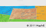 Satellite Panoramic Map of Qansax Dheere, political outside