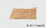 Satellite Panoramic Map of Qansax Dheere, single color outside