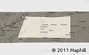 Shaded Relief Panoramic Map of Qansax Dheere, darken