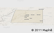 Shaded Relief Panoramic Map of Qansax Dheere, lighten