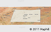 Shaded Relief Panoramic Map of Qansax Dheere, satellite outside