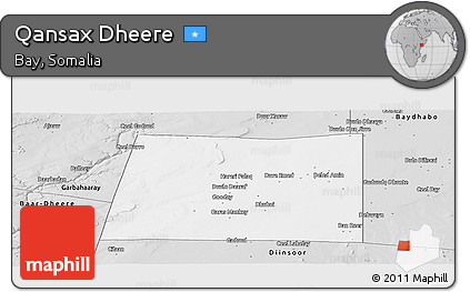 Silver Style Panoramic Map of Qansax Dheere