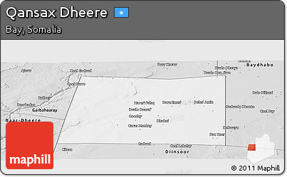 Silver Style Panoramic Map of Qansax Dheere