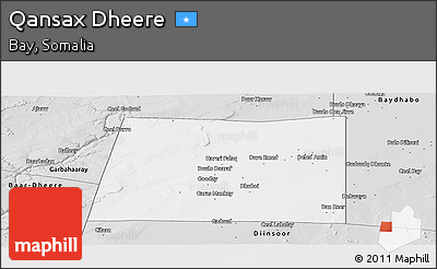 Silver Style Panoramic Map of Qansax Dheere