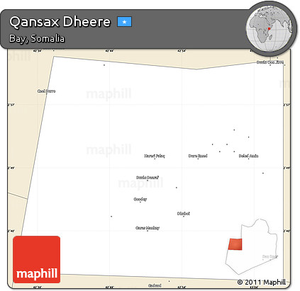 Classic Style Simple Map of Qansax Dheere