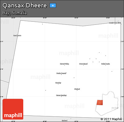 Silver Style Simple Map of Qansax Dheere