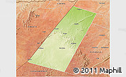 Physical 3D Map of Beled Xaawo (Bula-hawa), satellite outside