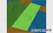 Political 3D Map of Beled Xaawo (Bula-hawa), darken