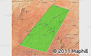 Political 3D Map of Beled Xaawo (Bula-hawa), satellite outside