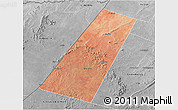 Satellite 3D Map of Beled Xaawo (Bula-hawa), desaturated