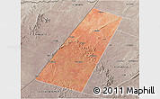 Satellite 3D Map of Beled Xaawo (Bula-hawa), semi-desaturated