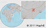 Gray Location Map of Beled Xaawo (Bula-hawa)