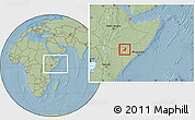 Savanna Style Location Map of Beled Xaawo (Bula-hawa), within the entire country, hill shading