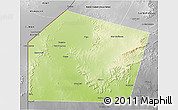 Physical 3D Map of Ceel Waaq (El Wak), desaturated