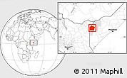 Blank Location Map of Ceel Waaq (El Wak), highlighted parent region