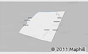Gray 3D Map of Dolow, single color outside