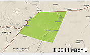 Physical 3D Map of Dolow, shaded relief outside